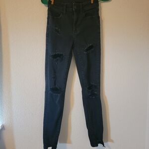 American Eagle Women's Black Jeans, Size 000 Short